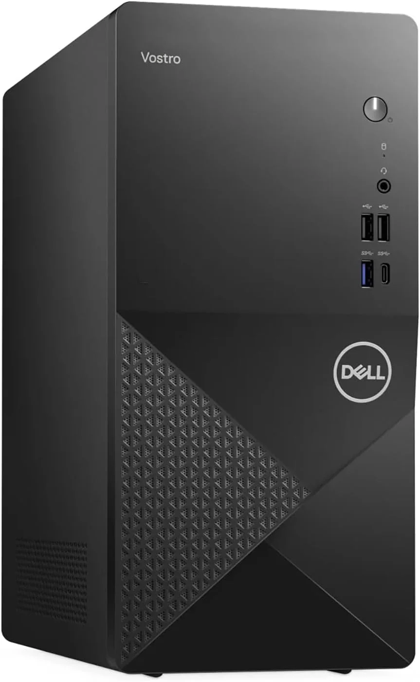 کامپیوتر رومیزی تجاری Dell Vostro 3030 Tower، نسل دوازدهم اینتل 4 هسته ای i3-12100 (بهتر از i5-11500T)، رم 64 گیگابایتی DDR5، اس اس دی 2 ترابایتی PCIe، وای فای 6، بلوتوث، DisplayPort، HDMI، کیبورد و ماوس، ویندوز 11 پرو