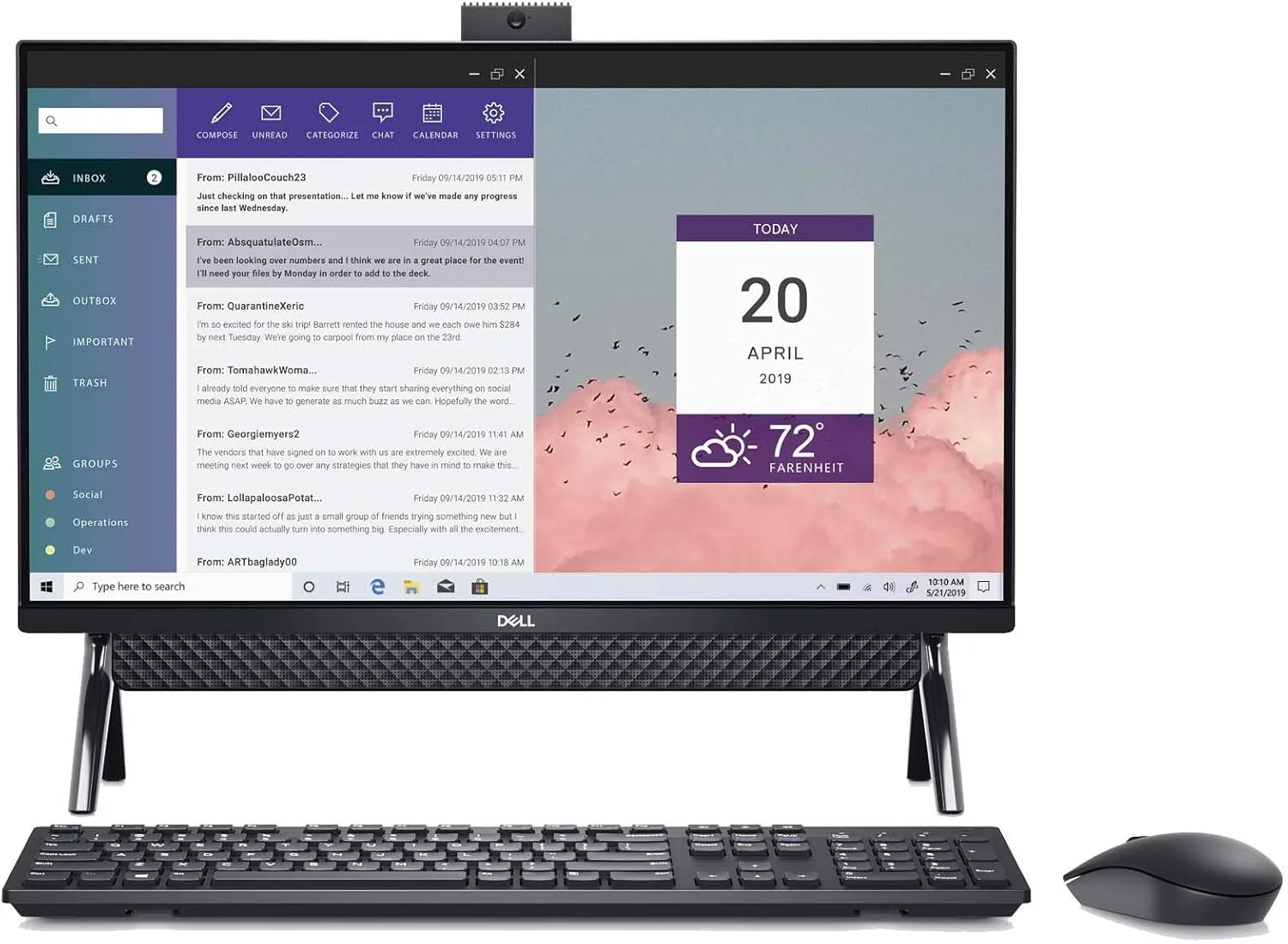 کامپیوتر همه کاره لمسی 23.8 اینچی FHD دل Inspiron 5400 AIO، پردازنده Intel Core i3-1115G4، رم 8 گیگابایتی 2666 مگاهرتز DDR4، هارد دیسک 1 ترابایتی SATA، گرافیک Intel UHD، ویندوز 10 هوم
