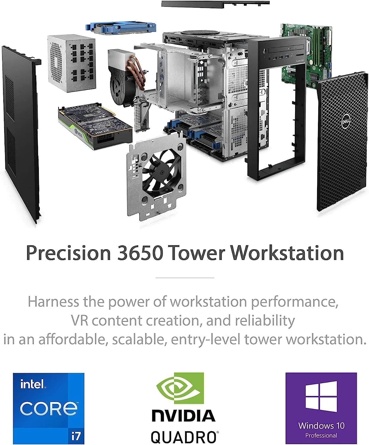 ایستگاه کاری دسکتاپ Dell Precision 3650 Tower با پردازنده Intel Core i7-11700 (هشت هسته ای)، 32 گیگابایت رم، 512 گیگابایت SSD PCIe، دو عدد کارت گرافیک NVIDIA Quadro T1000 و ویندوز 10 PRO ایستگاه کاری دسکتاپ Dell Precision 3650 Tower با پردازنده Intel Core i7-11700 (هشت هسته ای)، 32 گیگابایت رم، 512 گیگابایت SSD PCIe، دو عدد کارت گرافیک NVIDIA Quadro T1000 و ویندوز 10 PRO
