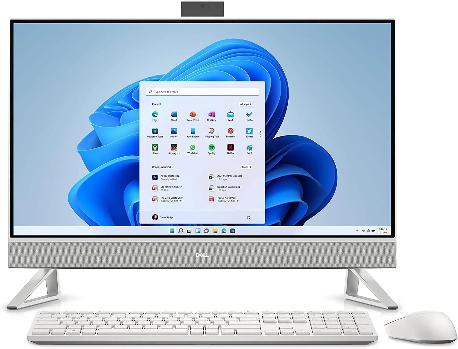 کامپیوتر رومیزی آل این وان لمسی 27 اینچی دل مدل Inspiron 7710 با پردازنده 10 هسته ای نسل 12 اینتل i7-1255U، گرافیک GeForce MX550، رم 32 گیگابایتی DDR4، حافظه اس اس دی 1 ترابایتی NVMe + هارد دیسک 1 ترابایتی، وای فای 6E، بلوتوث، پورت RJ45 LAN و ویندوز 11 پرو