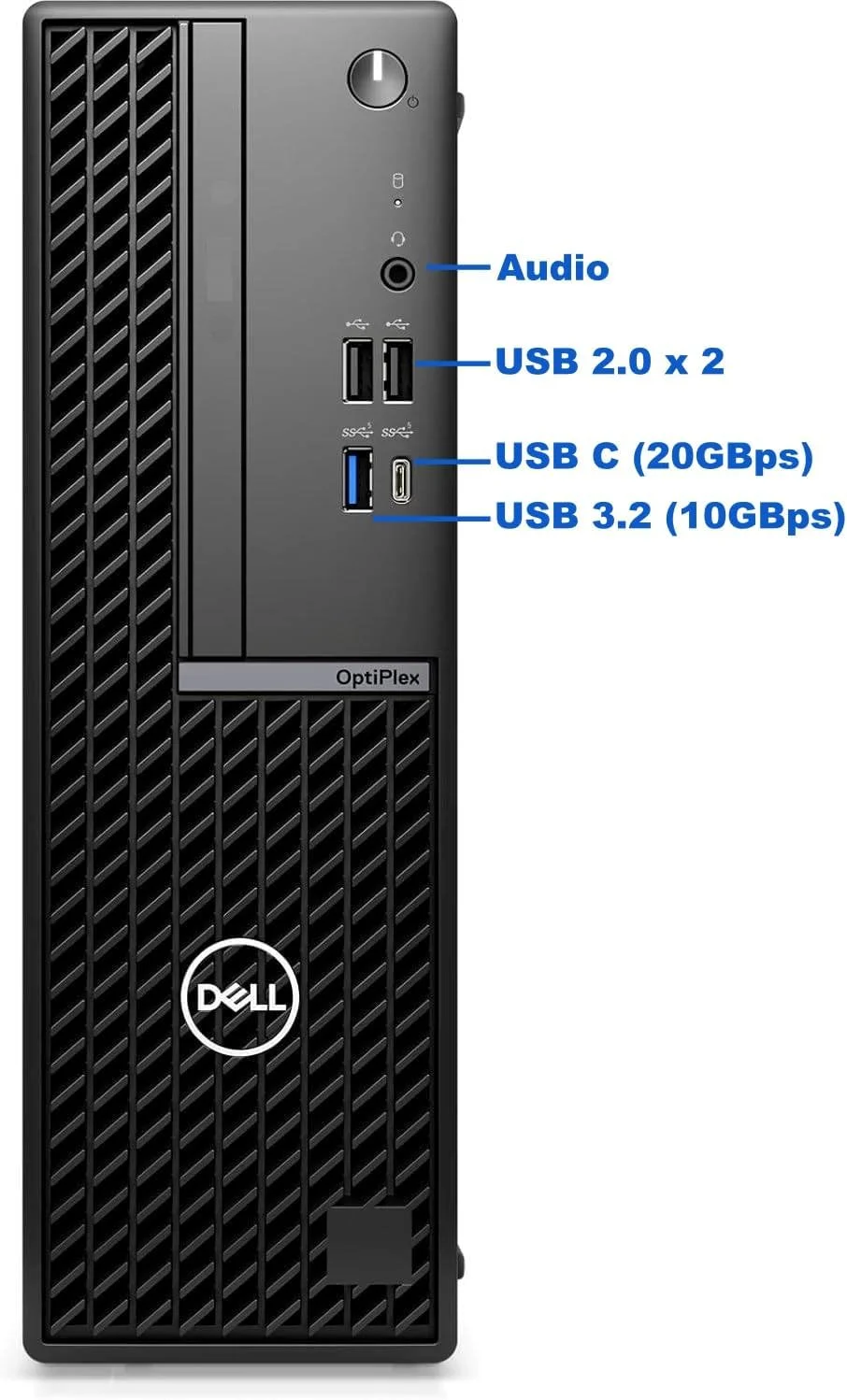 کامپیوتر رومیزی Dell OptiPlex 7020 SFF، پردازنده Intel Core i7-12700K، رم 32 گیگابایت DDR5، حافظه SSD NVMe 1 ترابایت، Type-C، WiFi 6e، بلوتوث، DisplayPort، HDMI، کامپیوتر تجاری فرم کوچک 7000، ویندوز 11 پرو، مشکی