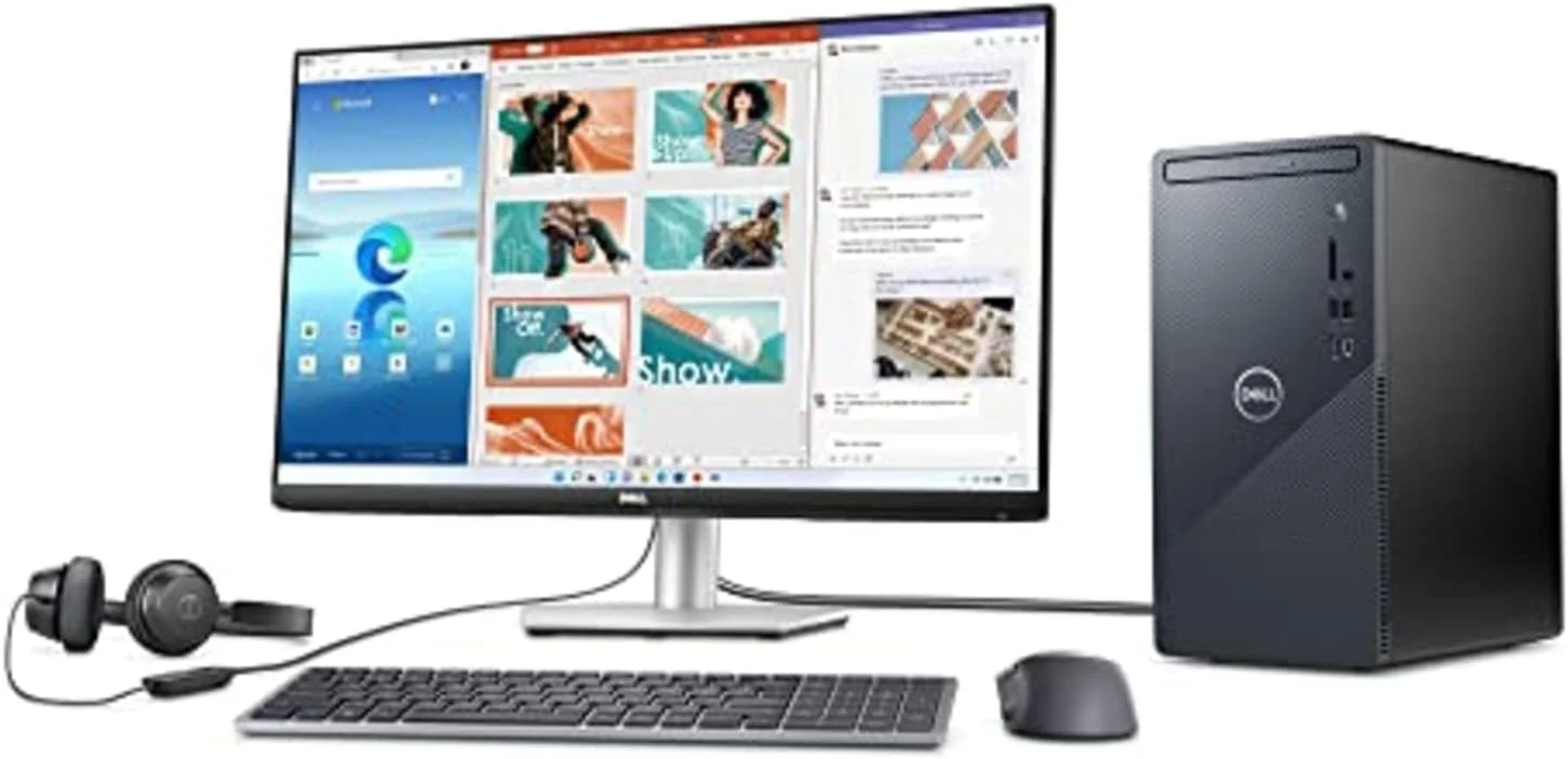 کامپیوتر رومیزی Dell Inspiron 3910 (2022) | پردازنده Core i5 - هارد درایو SSD 512 گیگابایتی - رم 8 گیگابایتی | 6 هسته @ 4.4 گیگاهرتز ویندوز 11 هوم (ارتقا یافته)