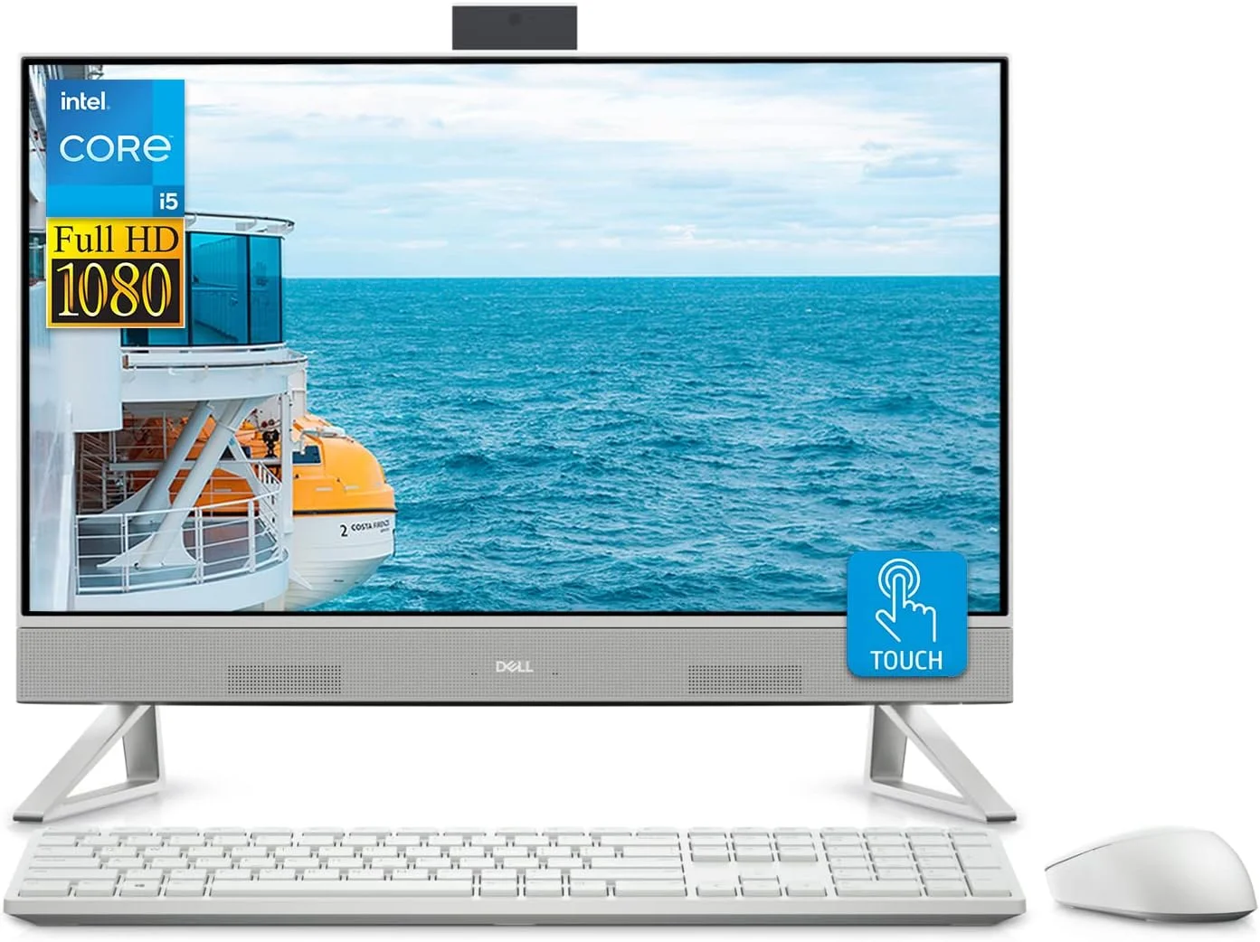 کامپیوتر همه کاره Dell Inspiron 5410، صفحه نمایش لمسی 23.8 اینچی FHD IPS، پردازنده نسل دوازدهم Intel Core i5-1235U، رم 32 گیگابایتی، SSD 1 ترابایتی، پشتیبانی از دو نمایشگر، وب کم، ورودی میکروفون، WiFi6، ویندوز 11