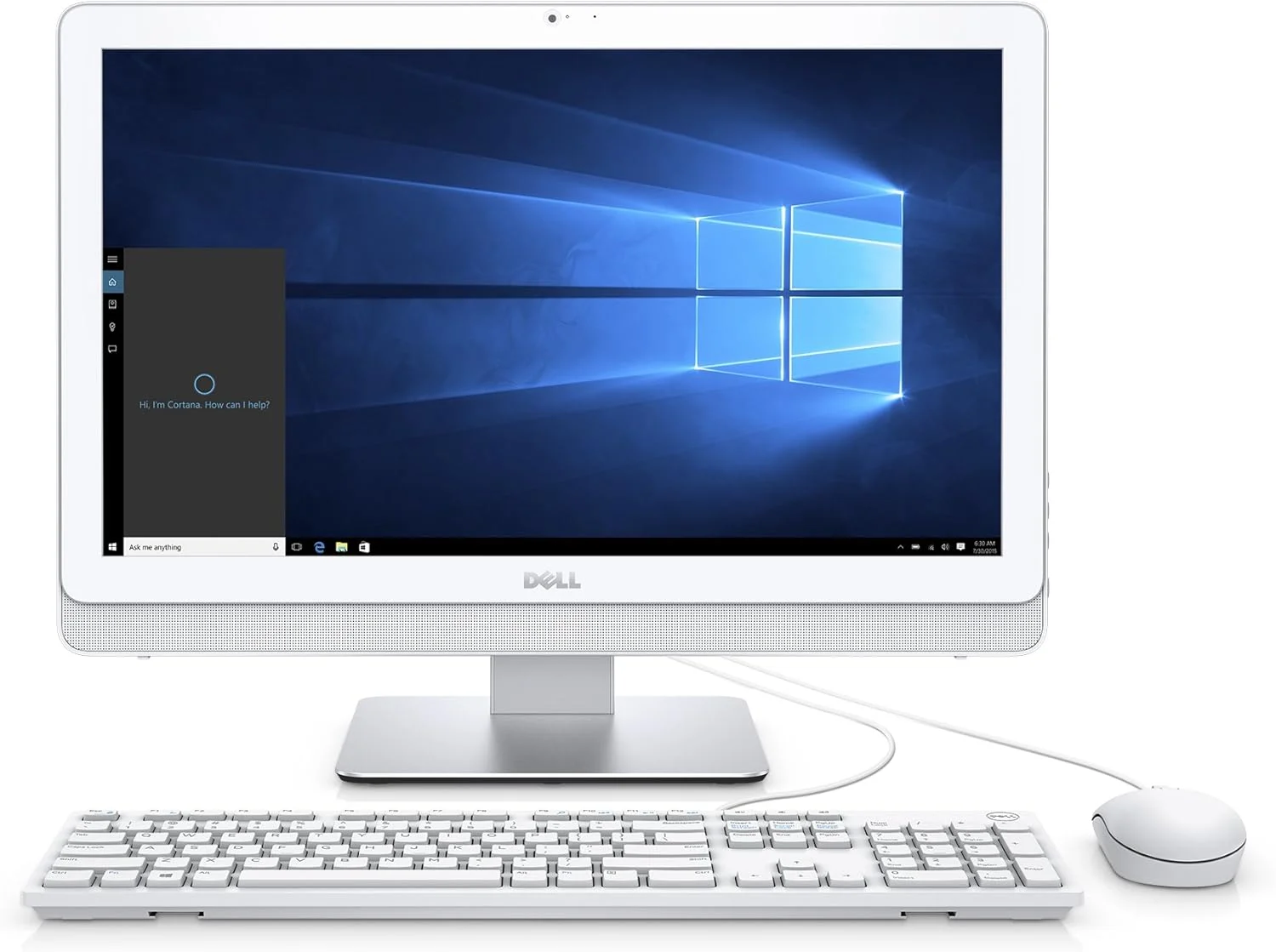کامپیوتر همه کاره Dell i3265-A643WHT-PUS Inspiron 3265 AIO، صفحه نمایش 21.5 اینچی، پردازنده AMD A6-7310 APU، حافظه 6 گیگابایتی دو کاناله، هارد دیسک 1 ترابایتی 5400 دور در دقیقه، سفید