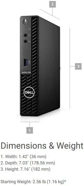 کامپیوتر رومیزی تجاری Dell Optiplex 3090 Micro Form Factor مدل 2022، پردازنده Intel Core i5-10500T، رم 32 گیگابایت DDR4، حافظه SSD 1 ترابایت PCIe، DP، RJ-45، Wi-Fi 6، بلوتوث، ماوس و کیبورد سیمی، Windows 11 Pro، مشکی کامپیوتر رومیزی تجاری Dell Optiplex 3090 Micro Form Factor مدل 2022، پردازنده Intel Core i5-10500T، رم 32 گیگابایت DDR4، حافظه SSD 1 ترابایت PCIe، DP، RJ-45، Wi-Fi 6، بلوتوث، ماوس و کیبورد سیمی، Windows 11 Pro، مشکی