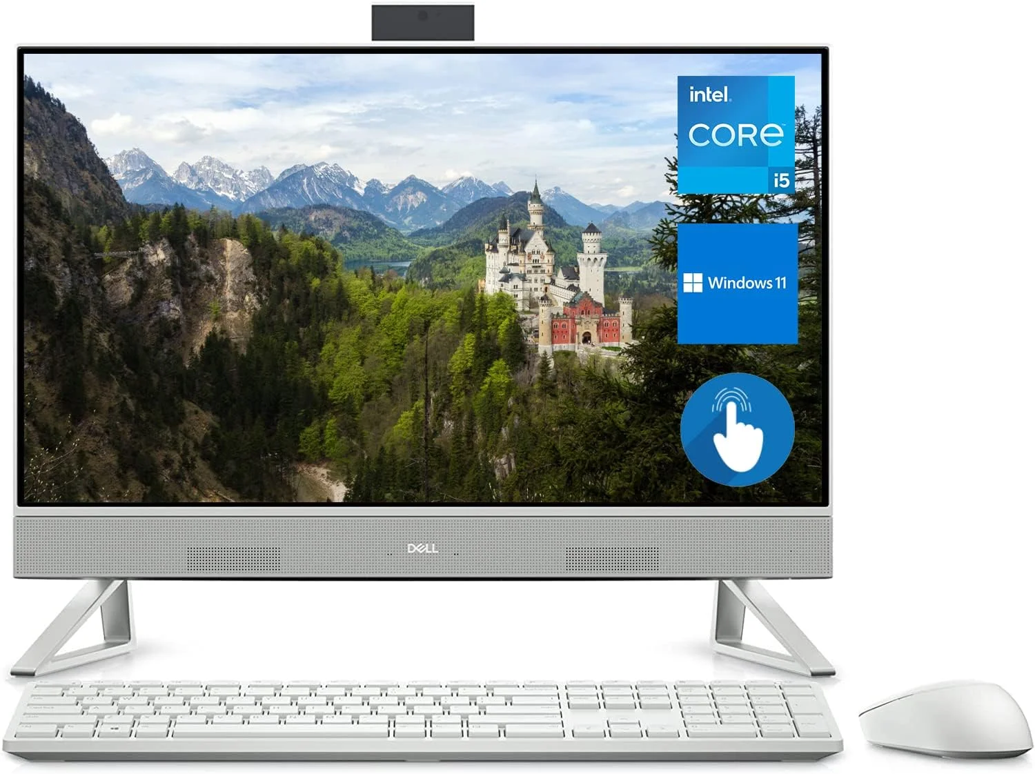 کامپیوتر همه کاره Dell Inspiron 5410، صفحه نمایش لمسی 23.8 اینچی FHD IPS، پردازنده نسل دوازدهم Intel Core i5-1235U، رم 12 گیگابایتی، SSD 256 گیگابایتی + HDD 1 ترابایتی، HDMI، RJ-45، وب کم 1080p، کیبورد و ماوس بی سیم، Wi-Fi 6، ویندوز 11 هوم