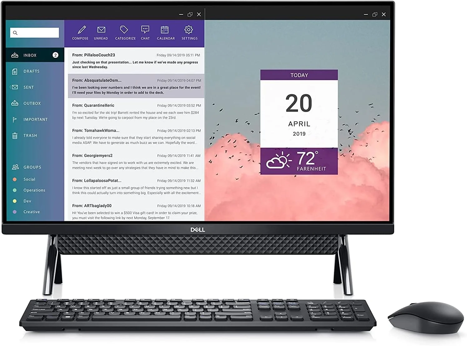 کامپیوتر رومیزی آل این وان Dell Inspiron 7700 با صفحه نمایش 27 اینچی FHD Infinity IPS، پردازنده نسل 11 اینتل Core i7-1165G7، رم 32 گیگابایتی، SSD 2 ترابایتی، WiFi، وب کم، 2 سال خدمات در محل، ویندوز 11 پرو (جدیدترین مدل)