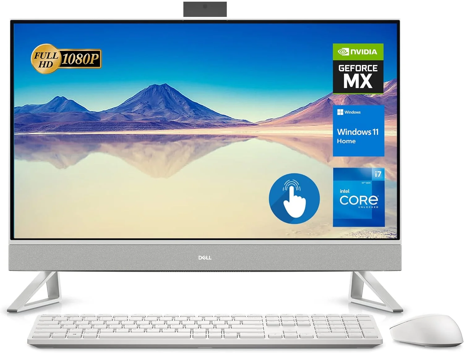 کامپیوتر رومیزی آل این وان DELL Inspiron 7000، صفحه نمایش لمسی 27 اینچی FHD، پردازنده نسل دوازدهم Intel Core i7-1255U، کارت گرافیک GeForce MX550، رم 64 گیگابایتی، حافظه SSD 1 ترابایتی، وب کم، HDMI، RJ-45، کیبورد و ماوس بی سیم، WiFi 6، ویندوز 11 هوم، سفید