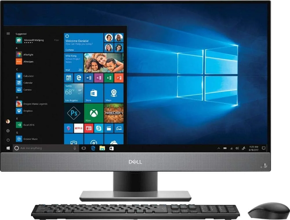 کامپیوتر همه کاره Dell Inspiron 7777 AIO، پردازنده Intel Core i7-8700T، رم 12 گیگابایت، هارد دیسک 1 ترابایت، صفحه نمایش لمسی 27 اینچی FHD ضد انعکاس نور، گرافیک یکپارچه، ویندوز 10، کیبورد و ماوس