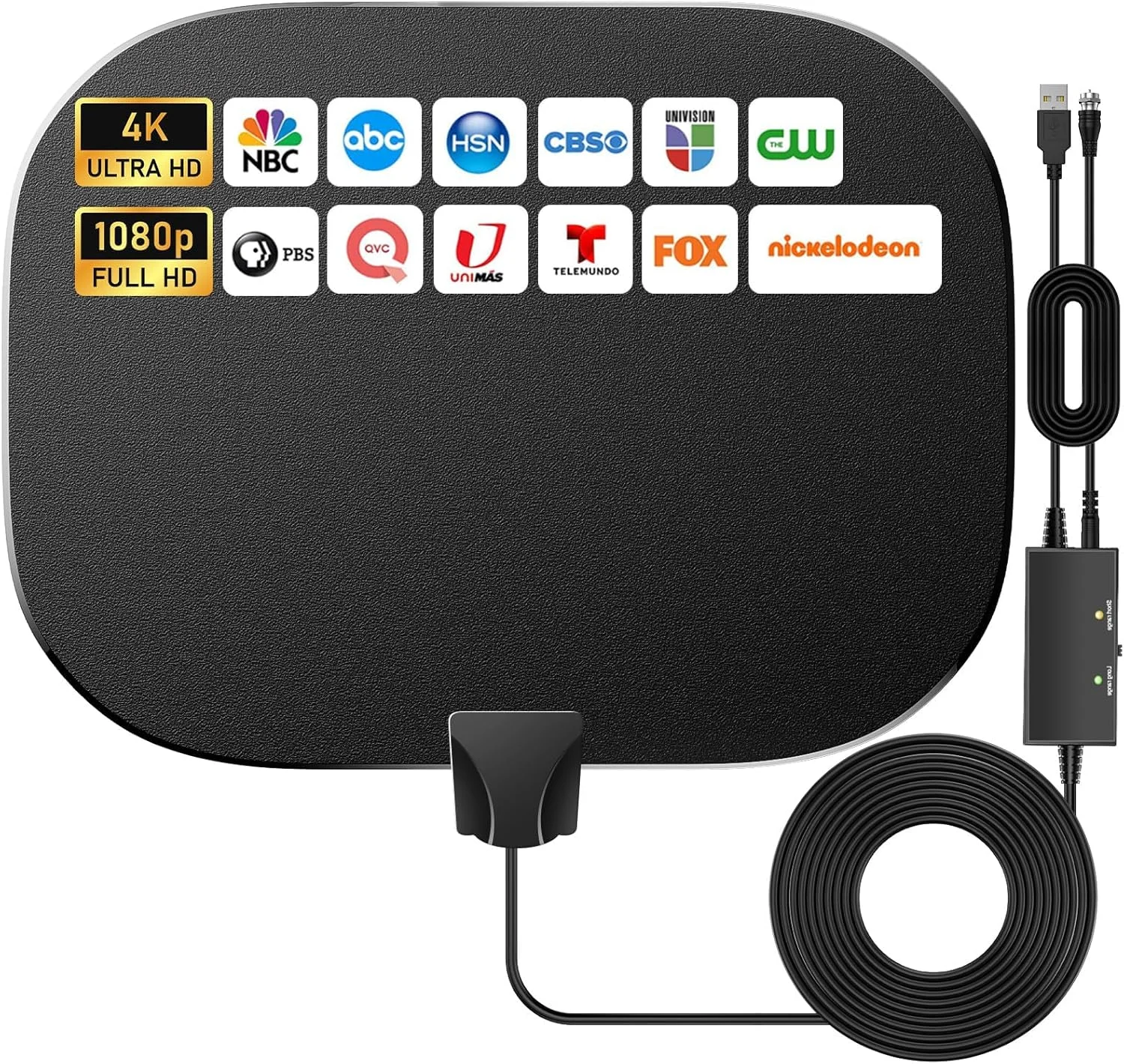 آنتن داخلی جدید Freeview KASTWAVE 2024، آنتن دیجیتال HDTV با برد 520 کیلومتر به همراه تقویت کننده سیگنال، کابل کواکسیال 33 فوت/10 متری، تیونر 4K 1080P رادیو DVB-T
