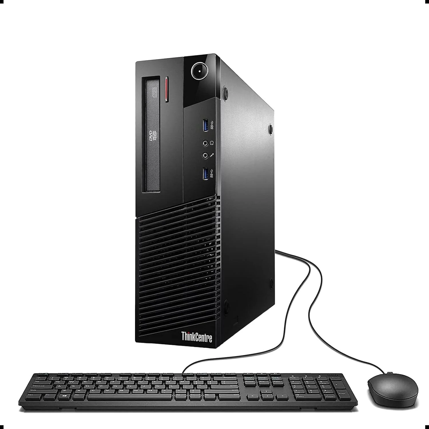 کامپیوتر رومیزی تجاری بازسازی شده Lenovo ThinkCentre M83 | پردازنده intel Core i5-4590 | رم 8 گیگابایت | هارد دیسک 500 گیگابایت | فرم فاکتور کوچک (SFF) | ویندوز 10 پرو | شامل ماوس و کیبورد | بازسازی شده