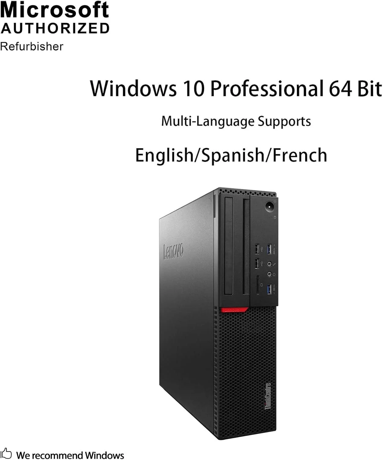 کامپیوتر رومیزی کوچک استوک Lenovo ThinkCentre M800، پردازنده Intel Quad Core i5 6500 تا 3.6 گیگاهرتز، 16 گیگابایت DDR4، 240 گیگابایت SSD + 2 ترابایت HDD، WiFi، BT 4.0، ویندوز 10 پرو 64 بیتی با پشتیبانی چند زبانه انگلیسی/اسپانیایی/فرانسوی کامپیوتر رومیزی کوچک استوک Lenovo ThinkCentre M800، پردازنده Intel Quad Core i5 6500 تا 3.6 گیگاهرتز، 16 گیگابایت DDR4، 240 گیگابایت SSD + 2 ترابایت HDD، WiFi، BT 4.0، ویندوز 10 پرو 64 بیتی با پشتیبانی چند زبانه انگلیسی/اسپانیایی/فرانسوی