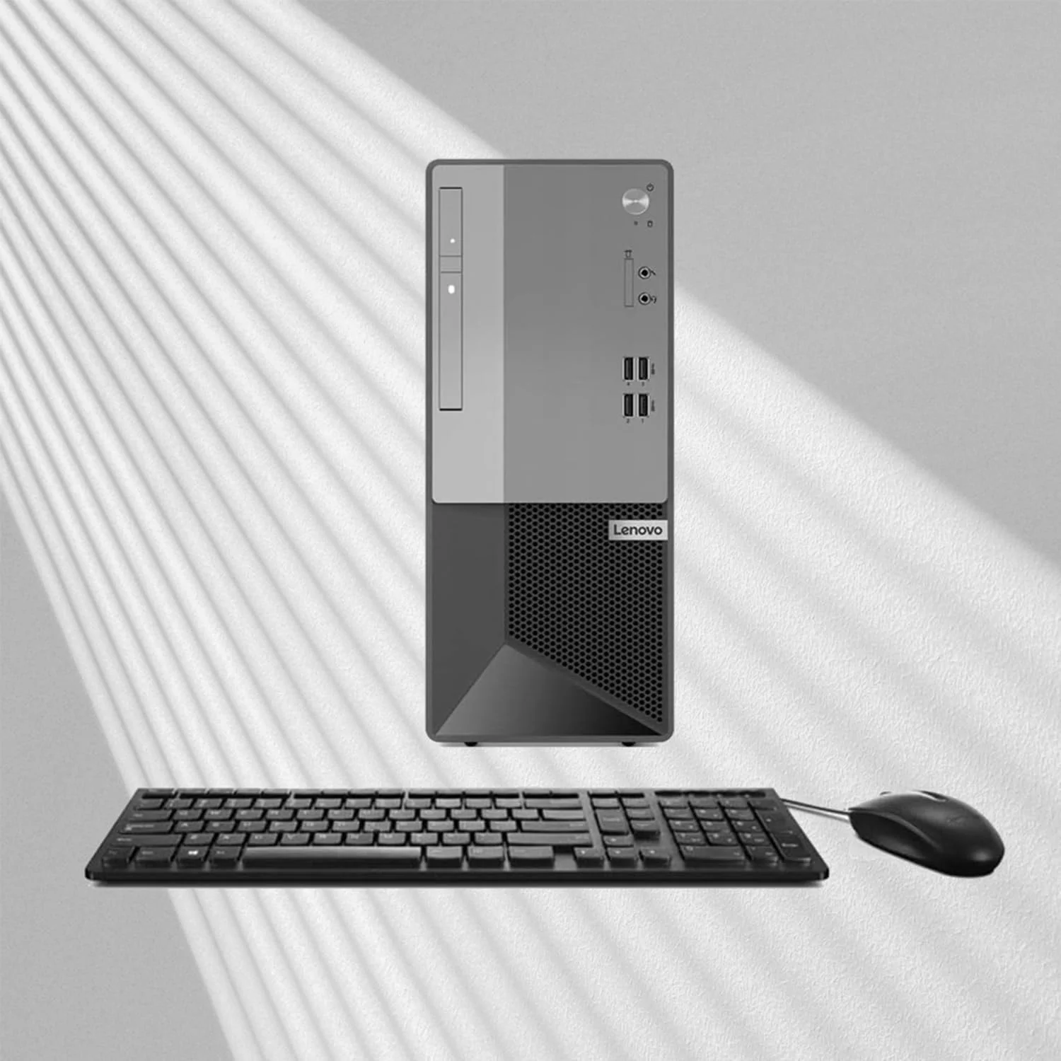 کامپیوتر رومیزی تجاری Lenovo V50t Gen 2، پردازنده Intel Core i5-10400، رم 32 گیگابایت، SSD 1 ترابایت، DVD-RW، HDMI، RJ-45، DP، Wi-Fi، ویندوز 11 پرو، مشکی