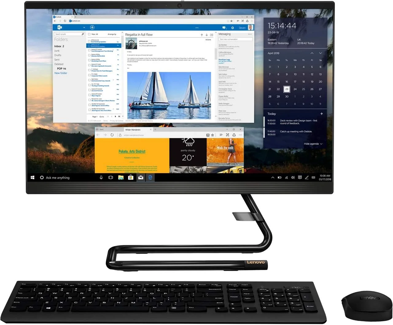 کامپیوتر همه کاره 23.8 اینچی Full HD لنوو IdeaCentre A340-24IWL (F0E8009QUK) (مشکی) (پردازنده Intel Core i5-8265U، رم 8 گیگابایت، 1 ترابایت HDD + 128 گیگابایت SSD، ویندوز 10 هوم)