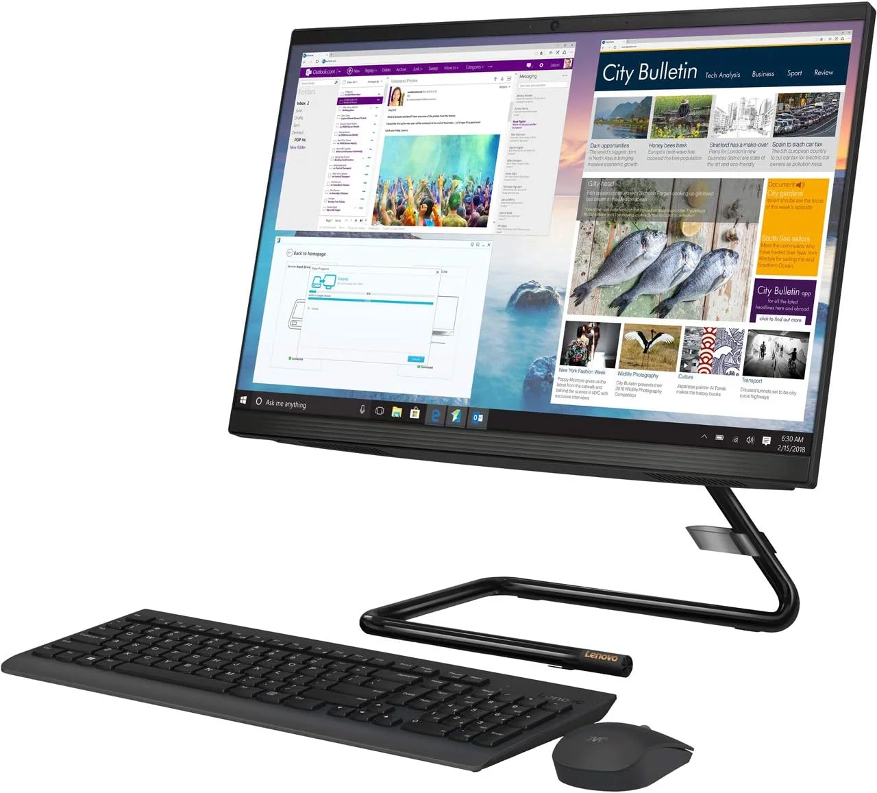 کامپیوتر همه کاره 23.8 اینچی Full HD لنوو IdeaCentre A340-24IWL (F0E8009QUK) (مشکی) (پردازنده Intel Core i5-8265U، رم 8 گیگابایت، 1 ترابایت HDD + 128 گیگابایت SSD، ویندوز 10 هوم)