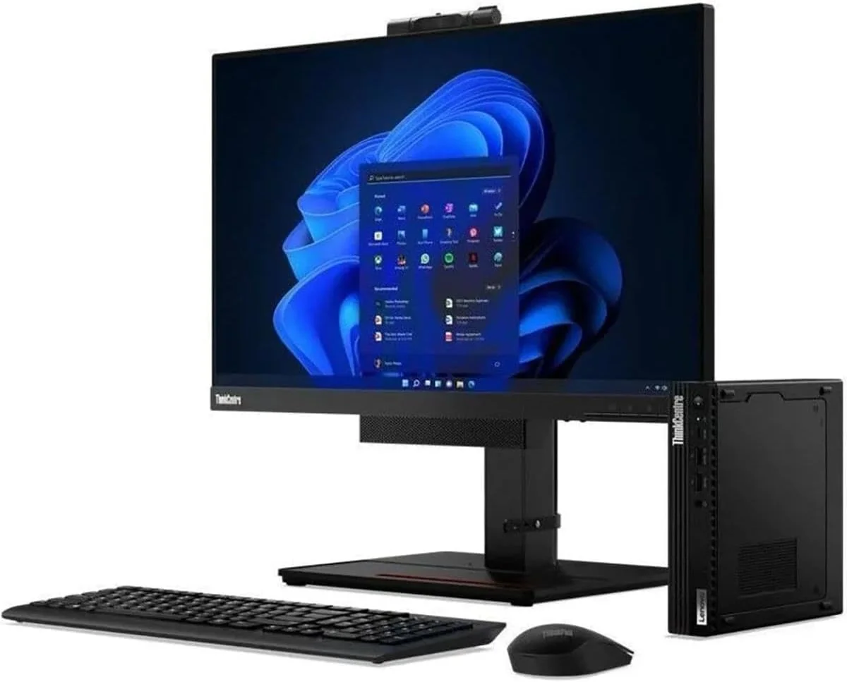 کامپیوتر رومیزی کوچک Lenovo ThinkCentre M90q Gen 3، پردازنده Intel Core i5-12500 3.0GHz، رم 16 گیگابایتی، SSD 256 گیگابایتی، ویندوز 11 پرو، مشکی