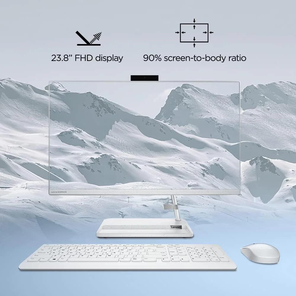 کامپیوتر همه کاره لنوو IdeaCentre AIO 3 با صفحه نمایش 23.8 اینچی Full HD IPS (پردازنده AMD Ryzen 5 3500U/ رم 8 گیگابایت/ حافظه SSD 512 گیگابایت/ ویندوز 10/ MS Office/ کارت گرافیک AMD Radeon/ دوربین HD 720p/ کیبورد و ماوس بی سیم/ سفید)، F0FX006KIN کامپیوتر همه کاره لنوو IdeaCentre AIO 3 با صفحه نمایش 23.8 اینچی Full HD IPS (پردازنده AMD Ryzen 5 3500U/ رم 8 گیگابایت/ حافظه SSD 512 گیگابایت/ ویندوز 10/ MS Office/ کارت گرافیک AMD Radeon/ دوربین HD 720p/ کیبورد و ماوس بی سیم/ سفید)، F0FX006KIN