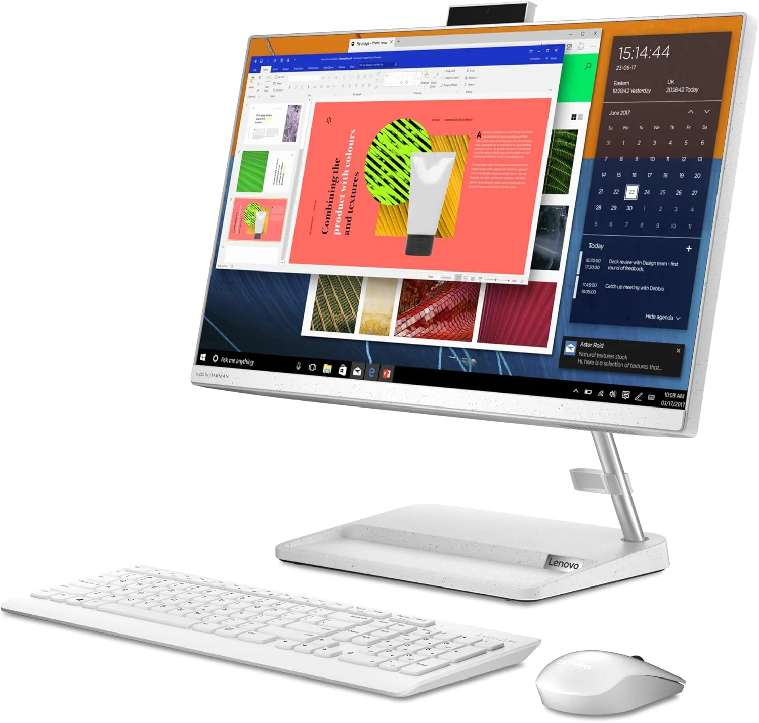 کامپیوتر همه کاره لنوو IdeaCentre AIO-3 | صفحه نمایش 24 اینچی FHD، پردازنده Intel Core i3، رم 8 گیگابایتی، هارد دیسک 1 ترابایتی | شامل ماوس و کیبورد بی سیم