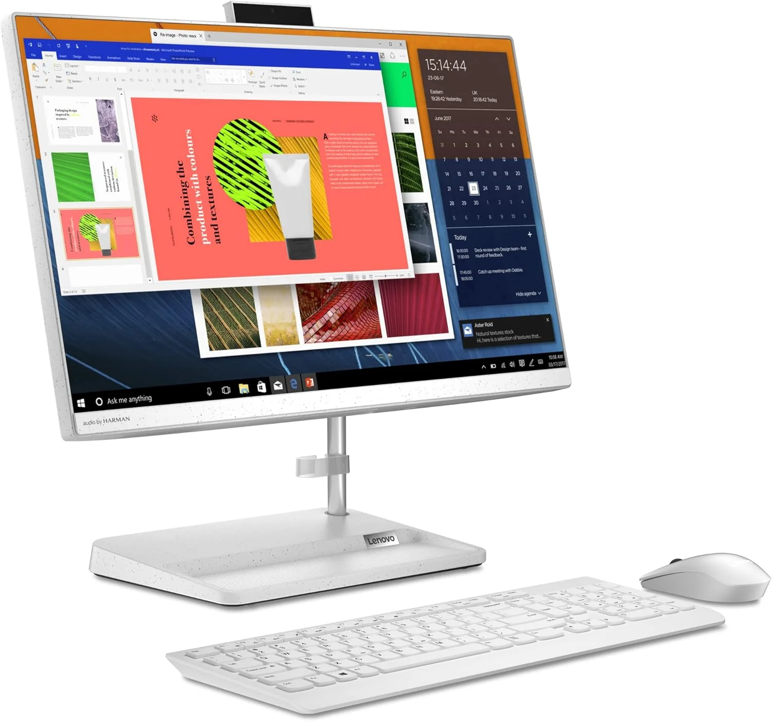 کامپیوتر همه کاره لنوو IdeaCentre AIO-3 | صفحه نمایش 24 اینچی FHD، پردازنده Intel Core i3، رم 8 گیگابایتی، هارد دیسک 1 ترابایتی | شامل ماوس و کیبورد بی سیم