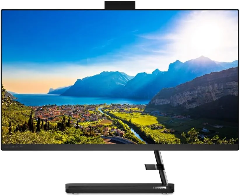 کامپیوتر همه کاره لنوو IdeaCentre AIO 3 با صفحه نمایش 27 اینچ، پردازنده AMD Ryzen 5 5500U، رم 16 گیگابایت، حافظه SSD 1 ترابایت، ویندوز 11 هوم 64 بیتی، کیبورد و ماوس بی سیم Calliope مشکی، صفحه نمایش 27 اینچ FHD