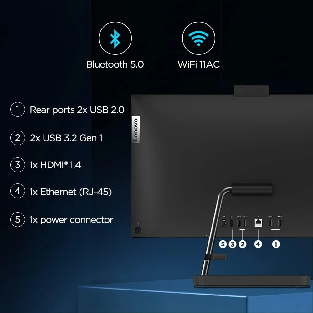 کامپیوتر همه کاره لنوو IdeaCentre AIO 3 با صفحه نمایش 23.8 اینچی FHD IPS بدون حاشیه (AMD Ryzen 3/8GB/512GB SSD/Win 11/MS Office 2021/AMD Radeon Graphics/720p Camera/کیبورد و ماوس بی سیم/مشکی)، F0G100H8IN کامپیوتر همه کاره لنوو IdeaCentre AIO 3 با صفحه نمایش 23.8 اینچی FHD IPS بدون حاشیه (AMD Ryzen 3/8GB/512GB SSD/Win 11/MS Office 2021/AMD Radeon Graphics/720p Camera/کیبورد و ماوس بی سیم/مشکی)، F0G100H8IN