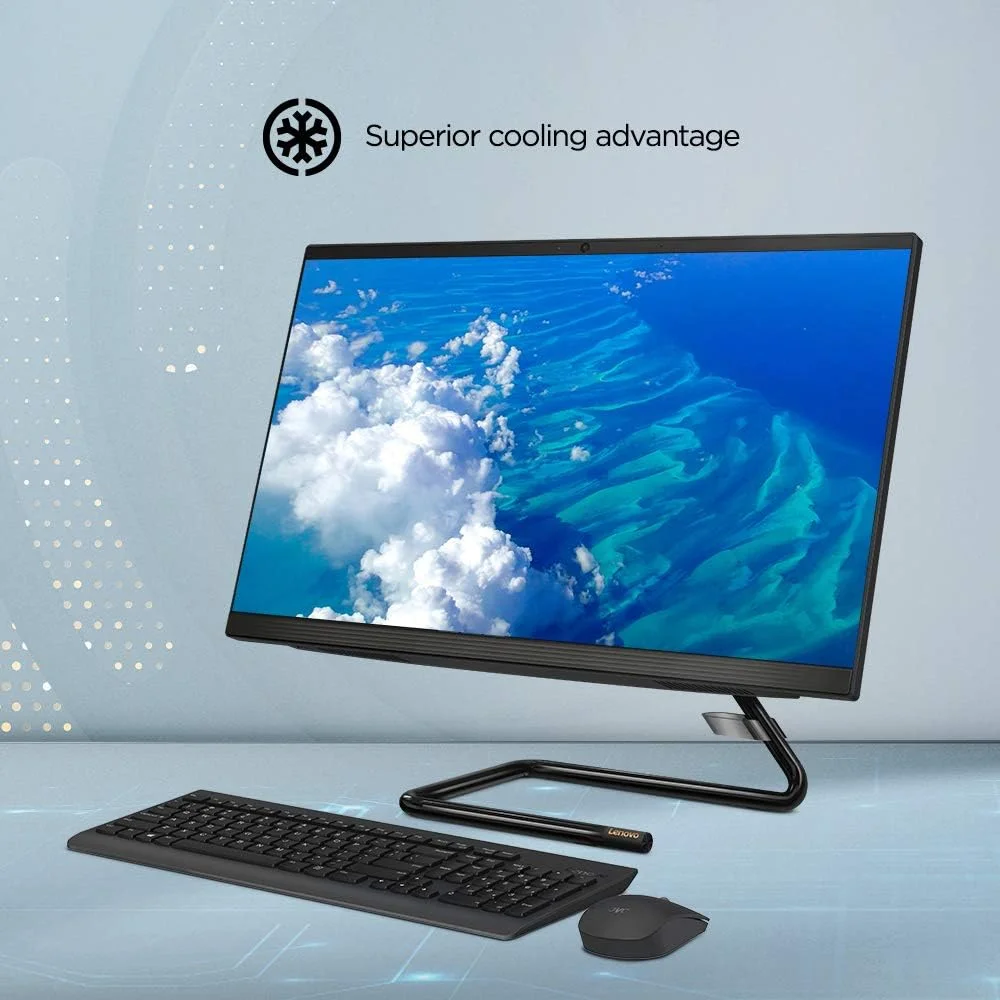 کامپیوتر همه کاره 23.8 اینچی FHD لنوو IdeaCentre A340 (نسل دهم پردازنده Intel Core i5/8GB رم/512GB SSD/ویندوز 10/آفیس 2019/وب کم HD 720p/کیبورد و ماوس بی سیم/مشکی تجاری)، F0E800VXIN کامپیوتر همه کاره 23.8 اینچی FHD لنوو IdeaCentre A340 (نسل دهم پردازنده Intel Core i5/8GB رم/512GB SSD/ویندوز 10/آفیس 2019/وب کم HD 720p/کیبورد و ماوس بی سیم/مشکی تجاری)، F0E800VXIN
