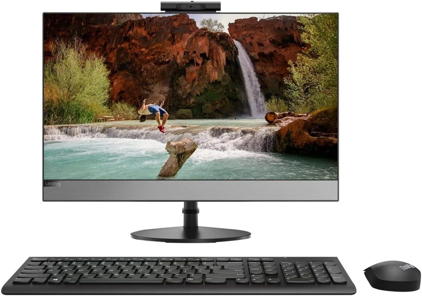 کامپیوتر همه کاره 24 اینچی لنوو مدل V530-24ICB با پردازنده Core i5 (9400T) 1.8GHz، رم 8 گیگابایتی، حافظه SSD 256 گیگابایتی، WLAN، بلوتوث، وب کم و ویندوز 10 پرو (UHD Graphics 630)، مدل 10UW00DQUK