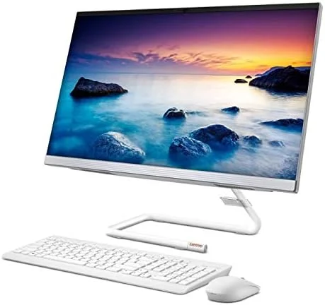 کامپیوتر رومیزی لنوو Core i3-10110U با 4 گیگابایت رم، 1 ترابایت حافظه داخلی، صفحه نمایش 21.5 اینچی FHD، کارت گرافیک AMD Radeon 530 با 2 گیگابایت حافظه، DOS به همراه کیبورد و ماوس بلوتوثی (سفید، A340-22IWL)