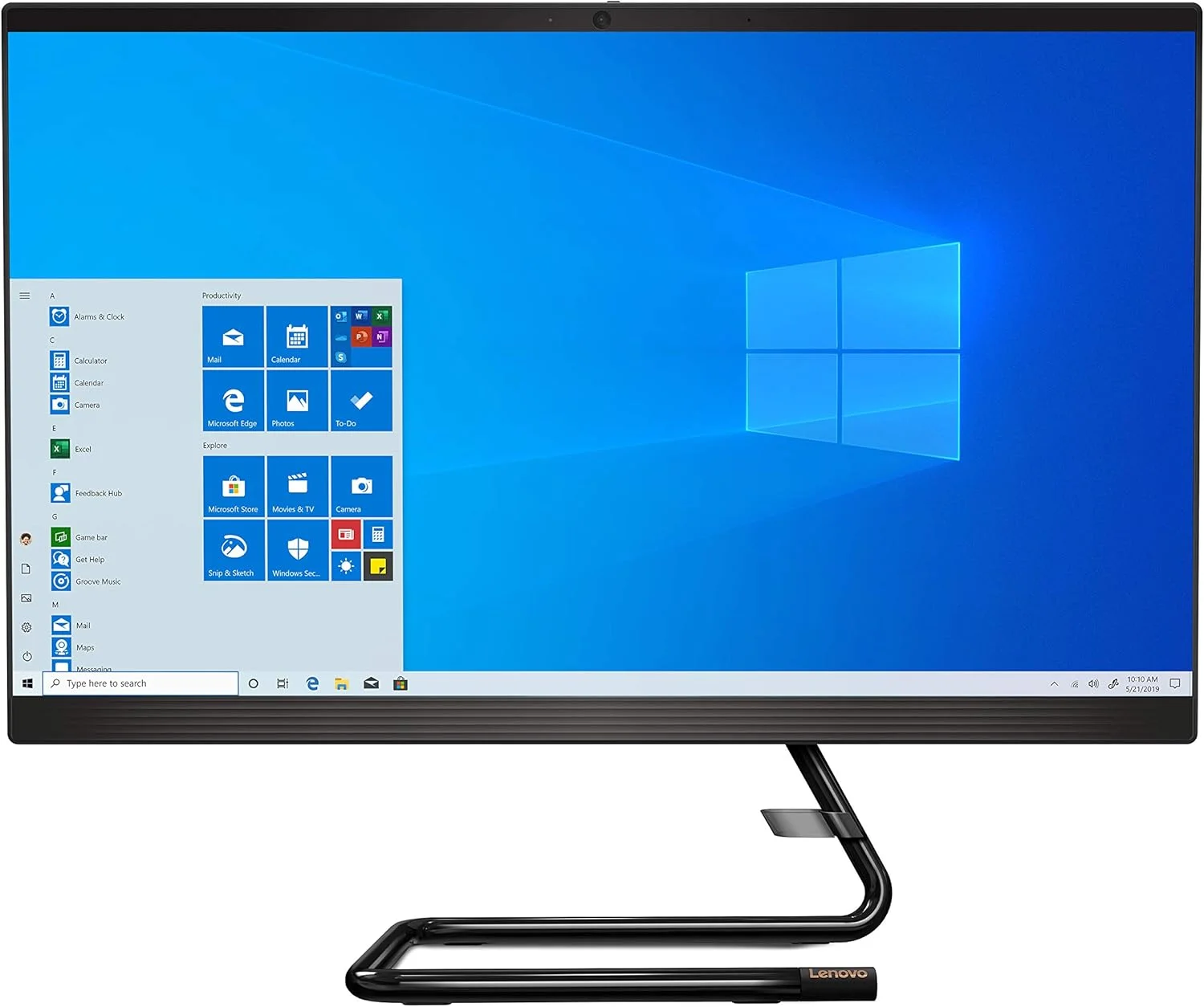 کامپیوتر همه کاره 24 اینچی Lenovo IdeaCentre AIO 3، پردازنده موبایل AMD Ryzen 3 4300U، گرافیک یکپارچه، 8 گیگابایت DDR4، 256 گیگابایت M.2 NVMe SSD، درایو DVD RW، ویندوز 10، F0EW005TUS، مشکی تجاری