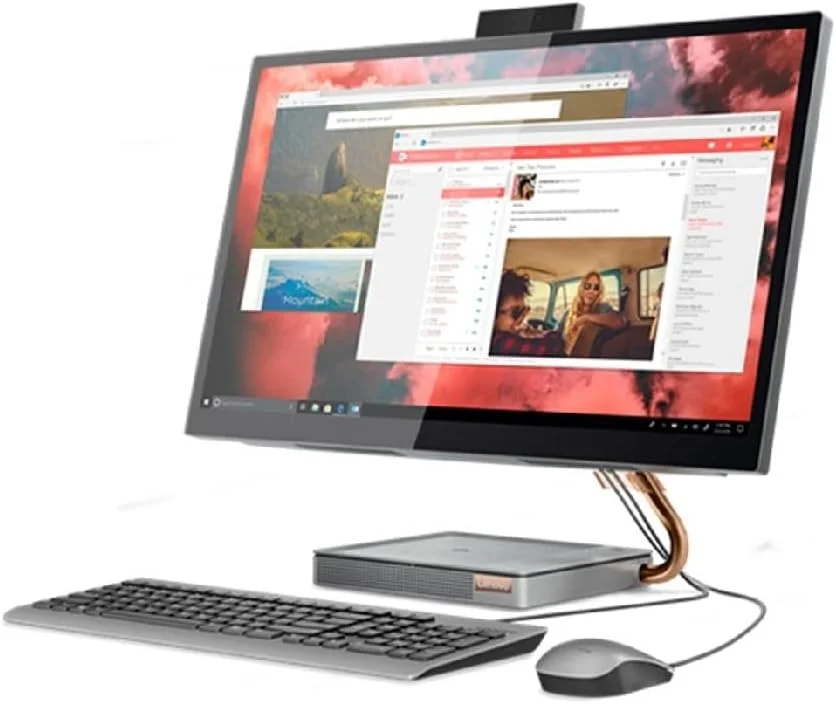 کامپیوتر رومیزی آل این وان 27 اینچی لنوو IdeaCentre AIO 5 - (پردازنده Intel Core i5، رم 8 گیگابایت، 512 گیگابایت + هارد دیسک، ویندوز 10 هوم) - کامپیوتر همه کاره، ماوس و کیبورد بی سیم (خاکستری طوفانی)
