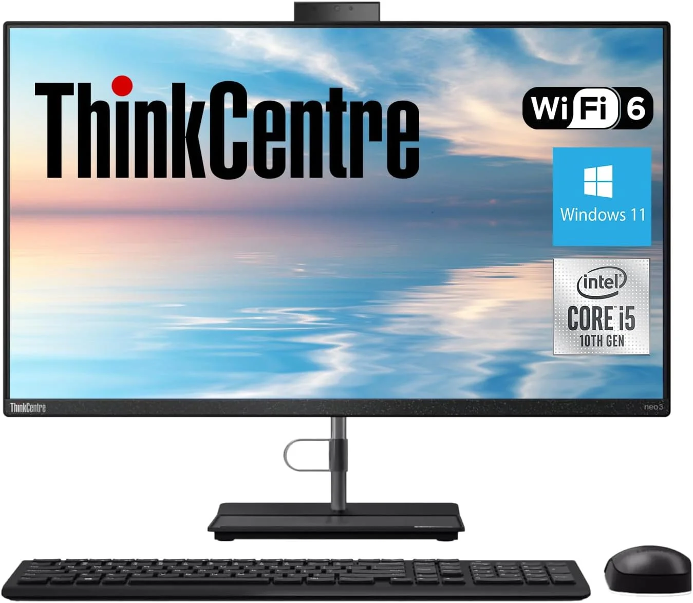 کامپیوتر همه کاره تجاری لنوو ThinkCentre M90a، صفحه نمایش 23.8 اینچی FHD IPS، پردازنده Intel Core i5-10500، وای فای 6، رم 16 گیگابایتی، SSD 512 گیگابایتی، وب کم 1080P، DVD-RW، DisplayPort، RJ-45، ویندوز 11 پرو