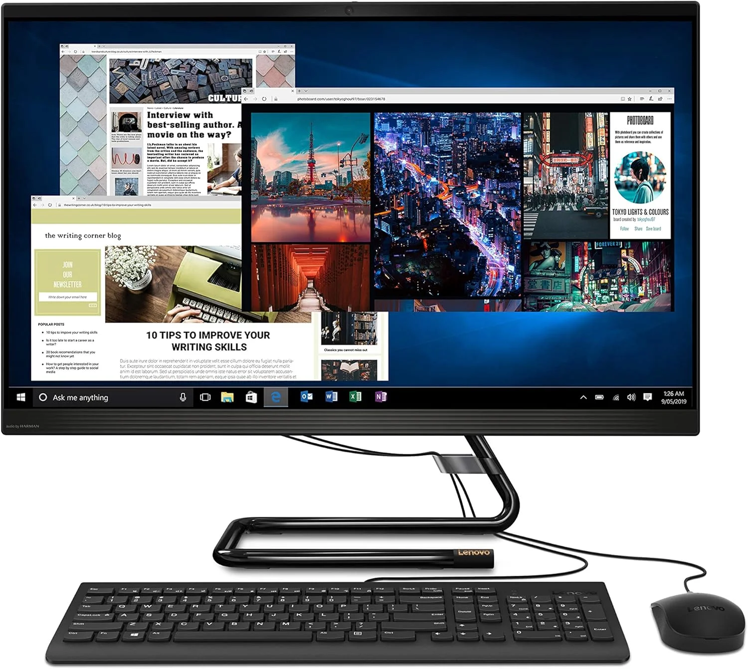 کامپیوتر همه کاره لنوو IdeaCentre AIO3، پردازنده Intel Core i7-10700T، صفحه نمایش 27 اینچی FHD، رم 8 گیگابایتی، هارد دیسک 1 ترابایتی، کارت گرافیک AMD Radeon 625 2GB GDDR5، ویندوز 10، مشکی، شامل ماوس و کیبورد انگلیسی-عربی - [F0EY005NAX]