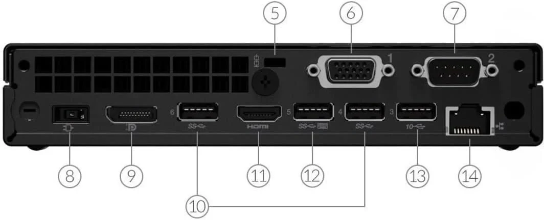 کامپیوتر رومیزی لنوو ThinkCentre M70q Gen 2 11MY000UUS - پردازنده Intel Core i7 نسل 11 i7-11700T هشت هسته ای (8 هسته) 1.40 گیگاهرتز - 16 گیگابایت رم DDR4 SDRAM - 256 گیگابایت M.2 PCI Express NVMe SSD - Tiny - مشکی