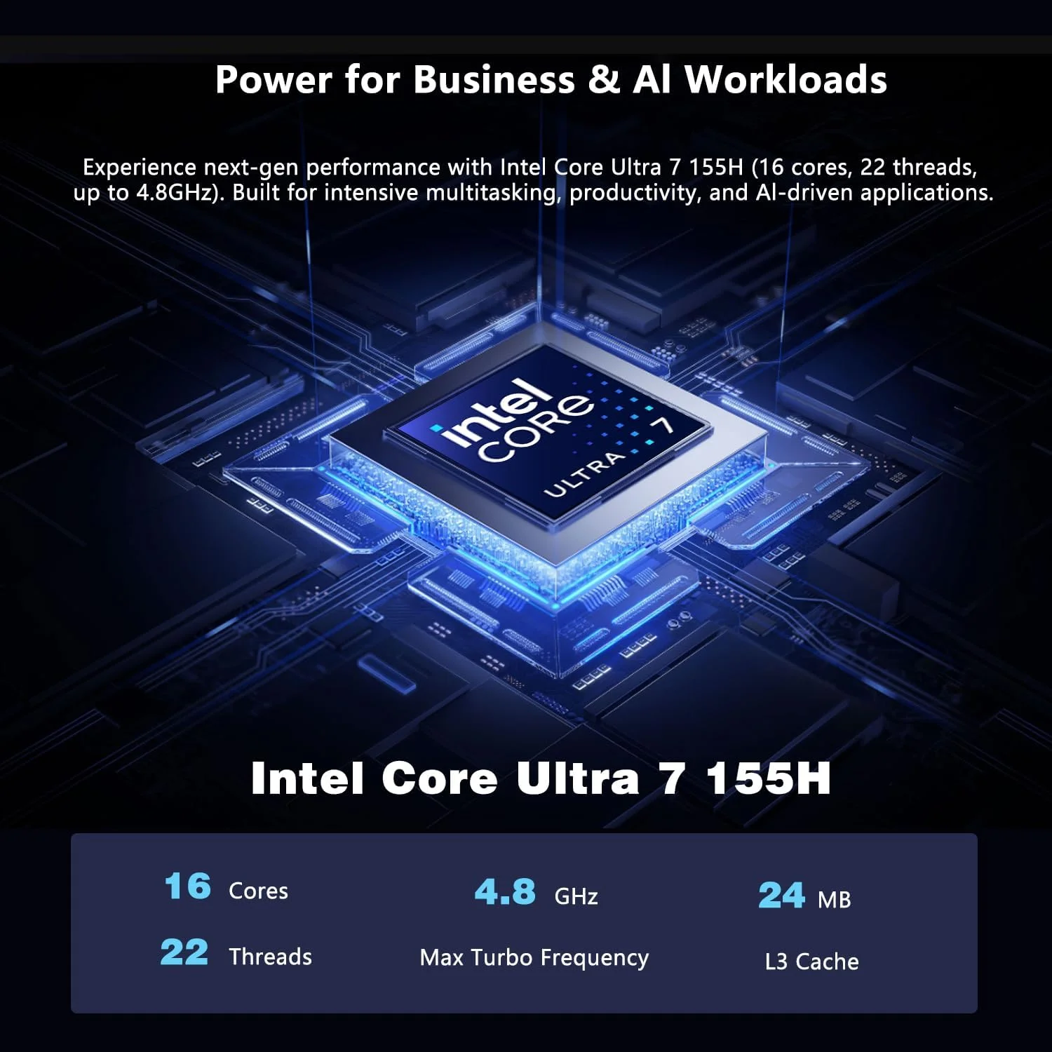 مینی کامپیوتر ASUS NUC 14 Pro AI، مینی دسکتاپ Ultra 7 155H، رم 64 گیگابایتی DDR5، اس اس دی 4 ترابایتی PCIe، تاندربولت، HDMI، RJ-45، Wi-Fi 6، ویندوز 11 پرو، مشکی، پشتیبانی از هوش مصنوعی/8K/بازی (ارتقا یافته)