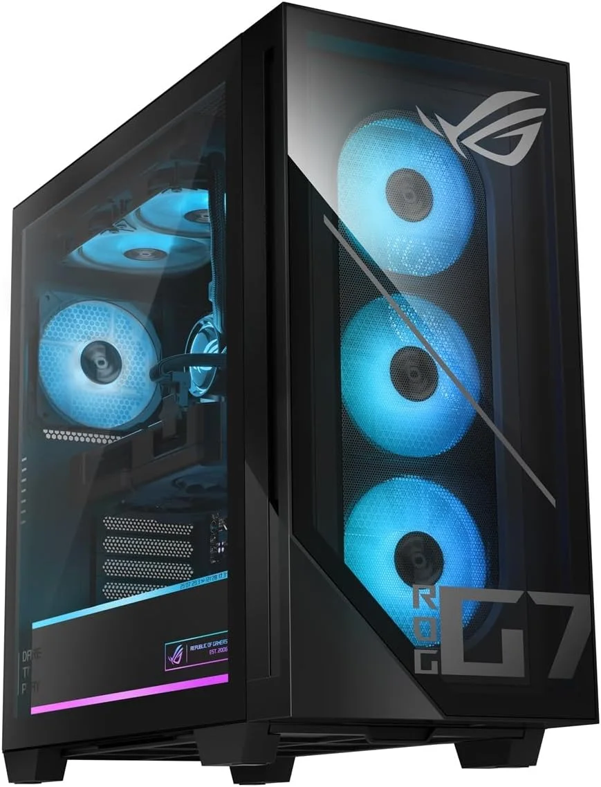 کامپیوتر رومیزی گیمینگ ایسوس ROG G700 (2025)، پردازنده Intel® Core™ Ultra 7 265F، کارت گرافیک NVIDIA® GeForce RTX™ 4060Ti، حافظه SSD 1 ترابایتی M.2 NVMe™ PCIe® 4، رم 16 گیگابایتی DDR5، ویندوز 11 هوم، G700TF-DS764Ti
