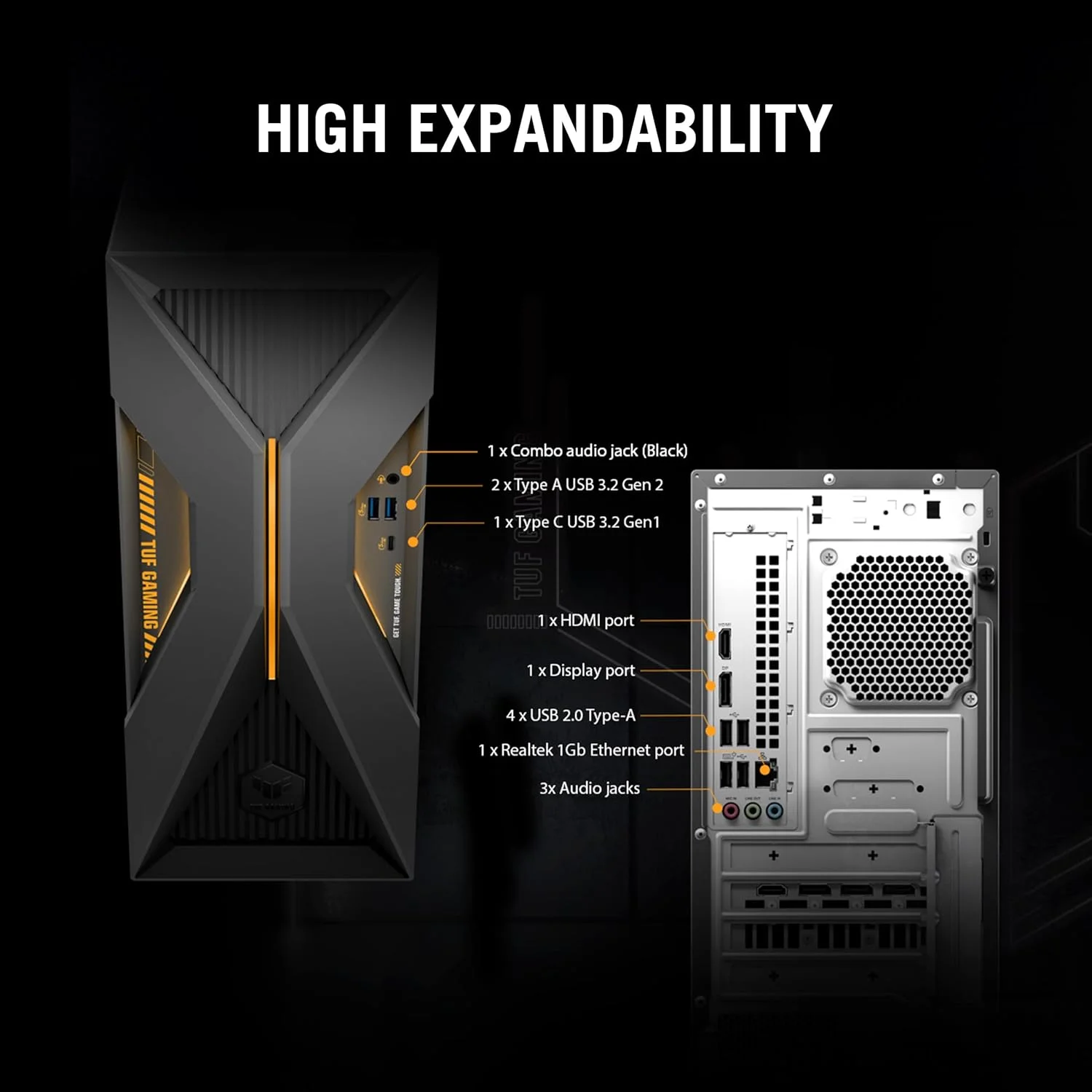کامپیوتر گیمینگ ASUS TUF T500 | NVIDIA RTX 3050 6GB | Intel Core i5-13420H | 16GB RAM | 512GB SSD | WiFi 6 + Bluetooth 5.4 | Win11 Home [T500MV-13420H421W]