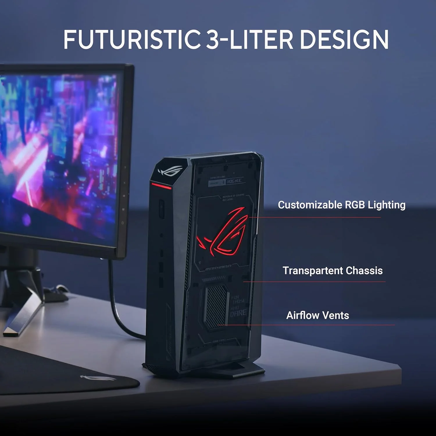 مینی پی سی ایسوس ROG NUC (2025)، پردازنده Intel Core Ultra 9 275HX، کارت گرافیک NVIDIA GeForce RTX 5080، رم 16 گیگابایتی DDR5-6400 MTs (تا 48 گیگابایت)، 2 ترابایت NVMe، وای فای 7، بلوتوث 5.4، تاندربولت 4، Type-C | RNUC15JNK9X28AA2