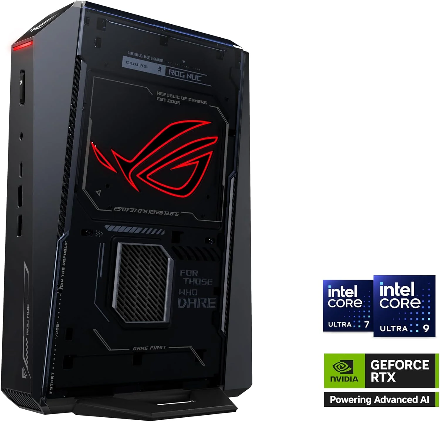 مینی پی سی ایسوس ROG NUC (2025)، پردازنده Intel Core Ultra 9 275HX، کارت گرافیک NVIDIA GeForce RTX 5080، رم 16 گیگابایتی DDR5-6400 MTs (تا 48 گیگابایت)، 2 ترابایت NVMe، وای فای 7، بلوتوث 5.4، تاندربولت 4، Type-C | RNUC15JNK9X28AA2