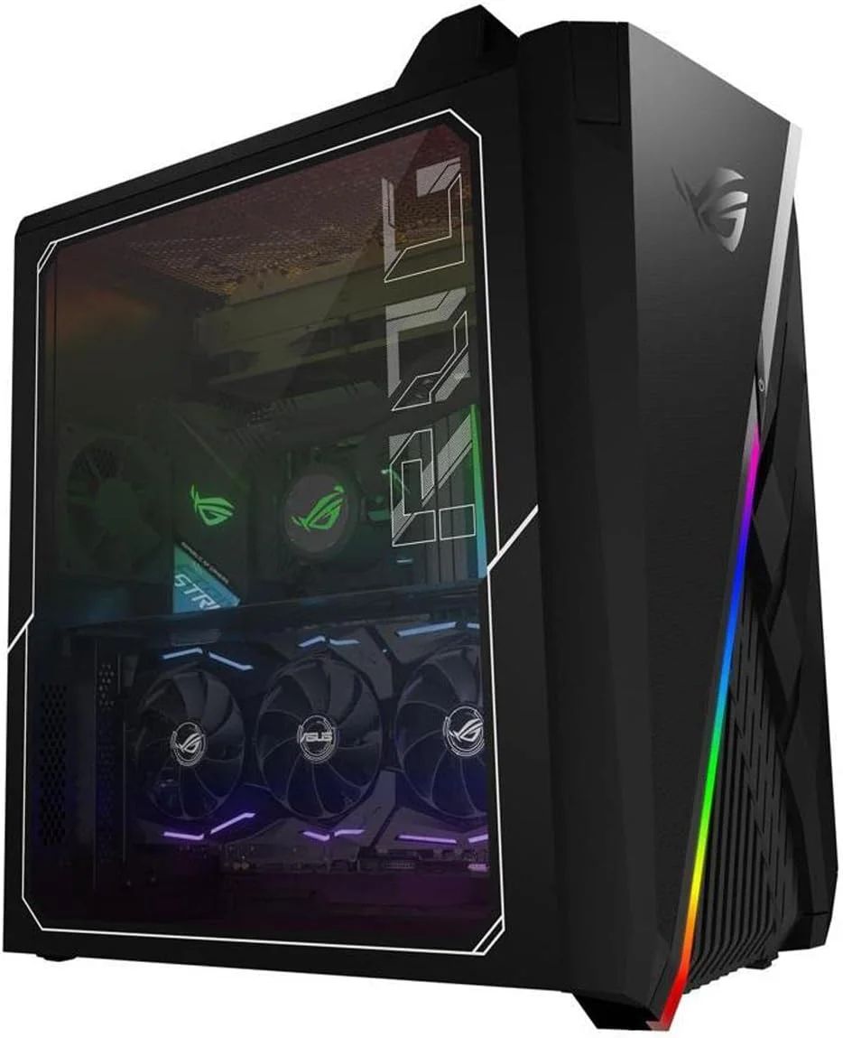 کامپیوتر گیمینگ ASUS ROG Strix GA35، کارت گرافیک GeForce RTX 3090، پردازنده AMD Ryzen 9 5900X، رم 32 گیگابایتی DDR4، حافظه SSD PCIe 1 ترابایتی + هارد دیسک 2 ترابایتی، دو محفظه SSD با قابلیت تعویض سریع، ROG Scope & Chakram، ویندوز 11 Professional، GA35DX-XH999