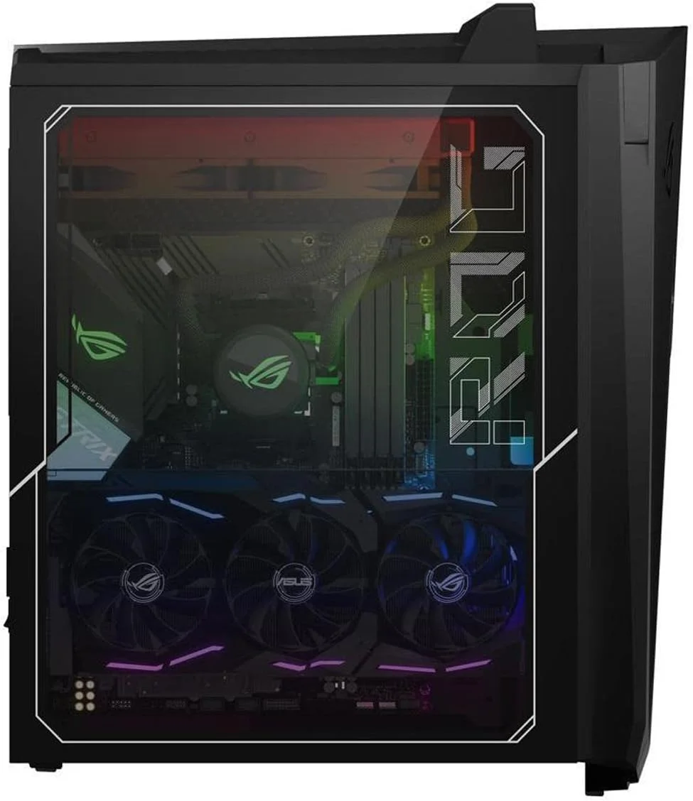 کامپیوتر گیمینگ ASUS ROG Strix GA35، کارت گرافیک GeForce RTX 3090، پردازنده AMD Ryzen 9 5900X، رم 32 گیگابایتی DDR4، حافظه SSD PCIe 1 ترابایتی + هارد دیسک 2 ترابایتی، دو محفظه SSD با قابلیت تعویض سریع، ROG Scope & Chakram، ویندوز 11 Professional، GA35DX-XH999