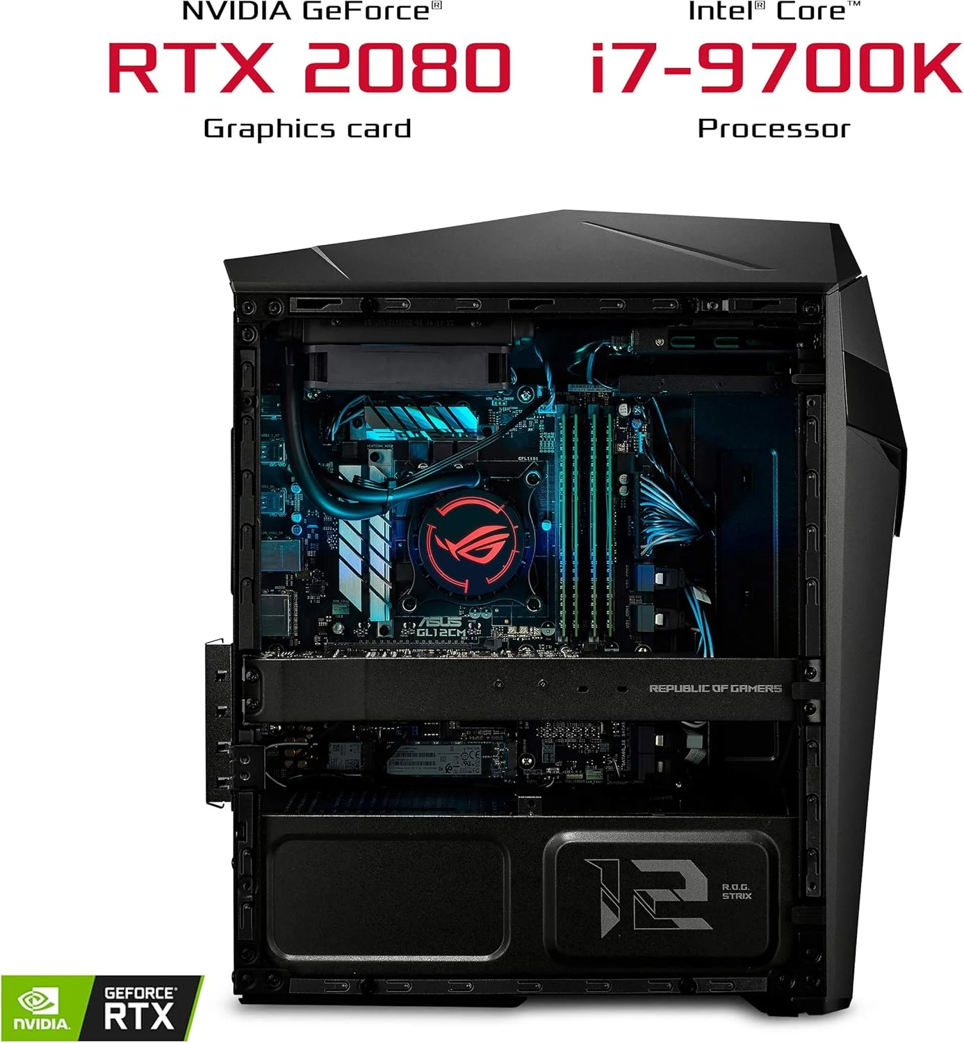 کامپیوتر گیمینگ ASUS ROG Strix GL12، نسل نهم پردازنده 8 هسته ای Intel Core i7-9700K اورکلاک شده، کارت گرافیک NVIDIA GeForce RTX 2080 8GB، رم 16GB DDR4، حافظه SSD 1TB M.2، ویندوز 10 پرو، خاکستری آهنی، GL12CX-XB781 کامپیوتر گیمینگ ASUS ROG Strix GL12، نسل نهم پردازنده 8 هسته ای Intel Core i7-9700K اورکلاک شده، کارت گرافیک NVIDIA GeForce RTX 2080 8GB، رم 16GB DDR4، حافظه SSD 1TB M.2، ویندوز 10 پرو، خاکستری آهنی، GL12CX-XB781