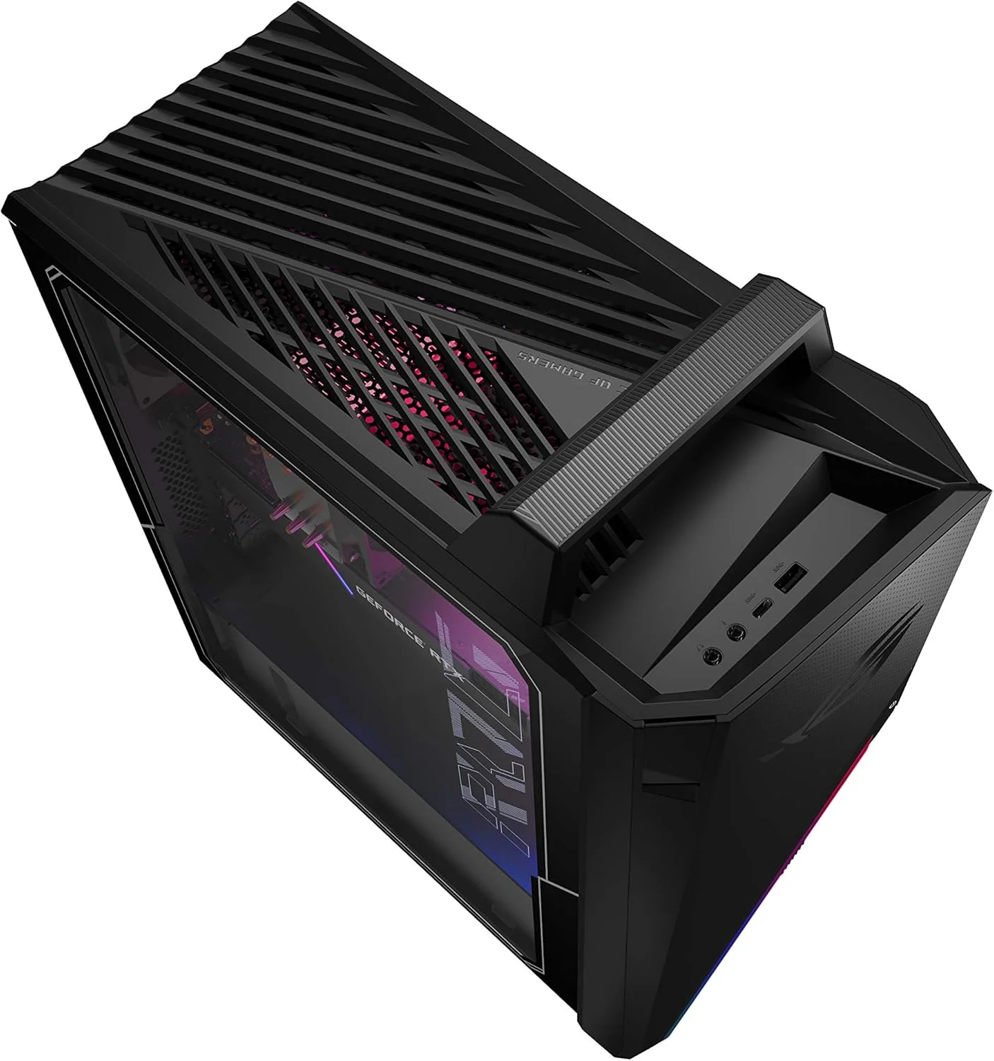کامپیوتر گیمینگ رومیزی ایسوس ROG Strix G15CK، پردازنده Intel Core i7-10700KF، کارت گرافیک GeForce RTX 2070 SUPER، رم 16 گیگابایتی DDR4، حافظه SSD 512 گیگابایتی، Wi-Fi 6، کیبورد ROG Strix Flare و ماوس Gladius II، ویندوز 10 هوم، G15CK-BS772