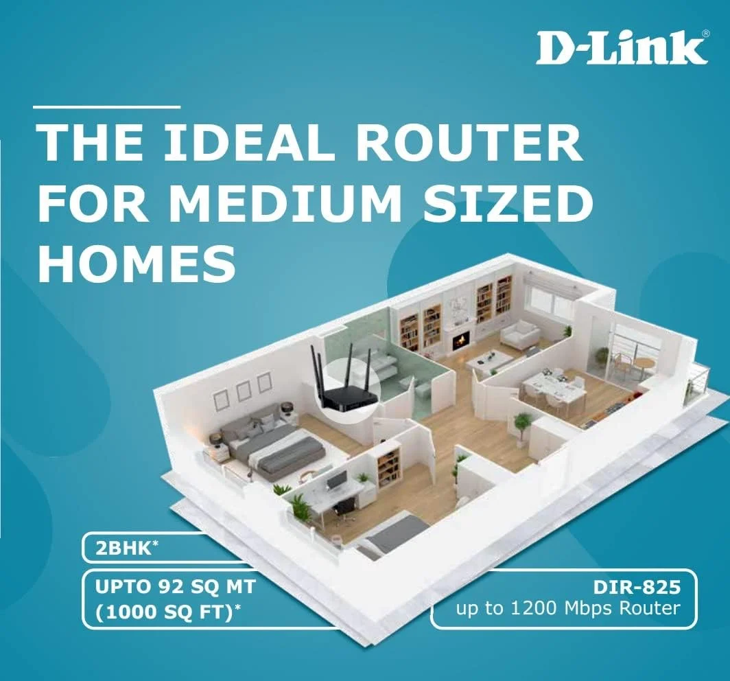 روتر بی سیم دو بانده گیگابیتی D-Link DIR-825 AC 1200 (LAN/WAN) (مودم نیست)