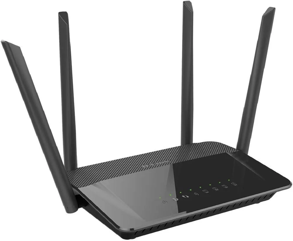 روتر بی سیم دی-لینک AC1200 دو بانده (11a/b/g/n/ac)، 4 پورت اترنت، 4 آنتن خارجی، PPPoE دسترسی دوگانه (PPPoE روسی)، سرویس فیلترینگ محتوای وب Yandex.DNS، دوشاخه برق UK
