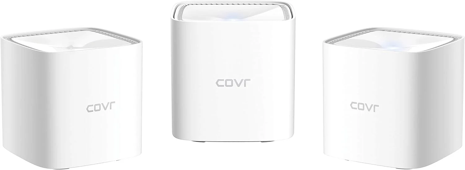 سیستم وای فای مش خانگی دو بانده D-Link COVR-1103 Covr AC1200 (بسته 3 عددی) با MU-MIMO، دو پورت گیگابیتی، نصب آسان، کنترل والدین، سازگار با Alexa/Google Assistant، دارای گواهینامه Wi-Fi EasyMesh