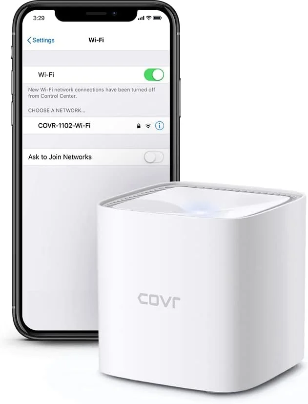 سیستم وای فای مش خانگی دو بانده D-Link COVR-1103 Covr AC1200 (بسته 3 عددی) با MU-MIMO، دو پورت گیگابیتی، نصب آسان، کنترل والدین، سازگار با Alexa/Google Assistant، دارای گواهینامه Wi-Fi EasyMesh