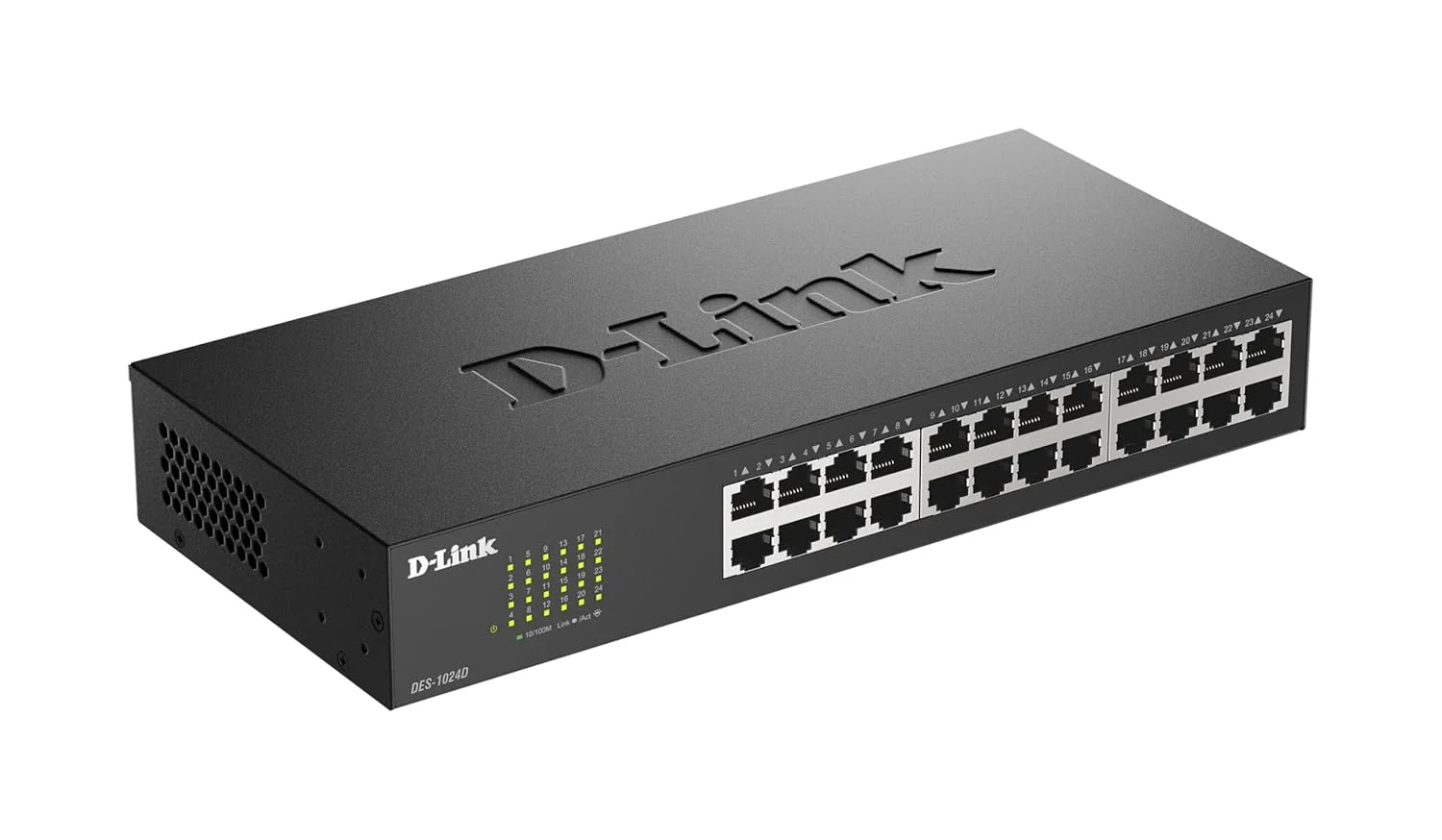 سوئیچ دسکتاپ 24 پورت 10/100Mbps دی-لینک مدل DES-1024D (مشکی)