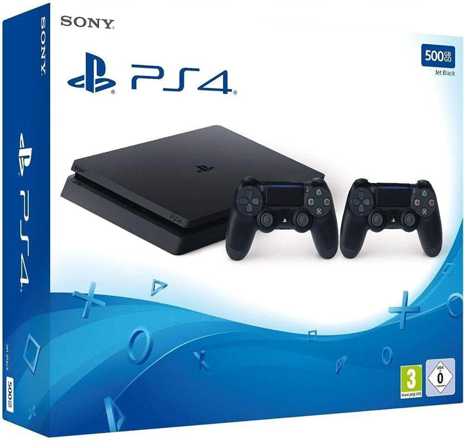 کنسول سونی پلی استیشن 4 با 2 دسته DualShock، ظرفیت 500 گیگابایت، مشکی (بازسازی شده)