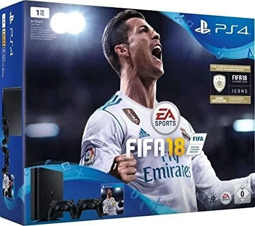 کنسول سونی پلی استیشن 4 با ظرفیت 1 ترابایت (مشکی) به همراه یک دسته اضافی و باندل FIFA 18 کنسول سونی پلی استیشن 4 با ظرفیت 1 ترابایت (مشکی) به همراه یک دسته اضافی و باندل FIFA 18