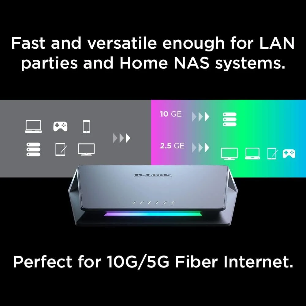 سوییچ غیر مدیریتی 6 پورت MultiGigabit دسکتاپ D-Link DMS106XT
